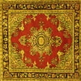 thumbnail image 1 of Ahgly Company Machine Washable Indoor Square Persian Yellow Traditional Area Rugs, 6' Square, 1 of 4