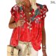 thumbnail image 1 of Guardurnaity Camisa de manga corta con cuello en V y estampado bohemio para mujer Prendas para la parte del cuerpo Rojo 3XL Guardurnaity AP002040-30, 1 of 4