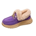 thumbnail image 2 of Womens Snow Boots Wedge Heel Boots Thick Sole Warm Winter Boots with Metal Buckle and Furry Collar Fashion Casual Shoes for Outdoor Daily Leisure Wear, 2 of 7