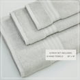 thumbnail image 2 of Linery & Co. Luxurious Cotton Hotel & Spa Quality Towel Set Light Grey Hand Towel (6-Pack) 6-Piece, 2 of 5