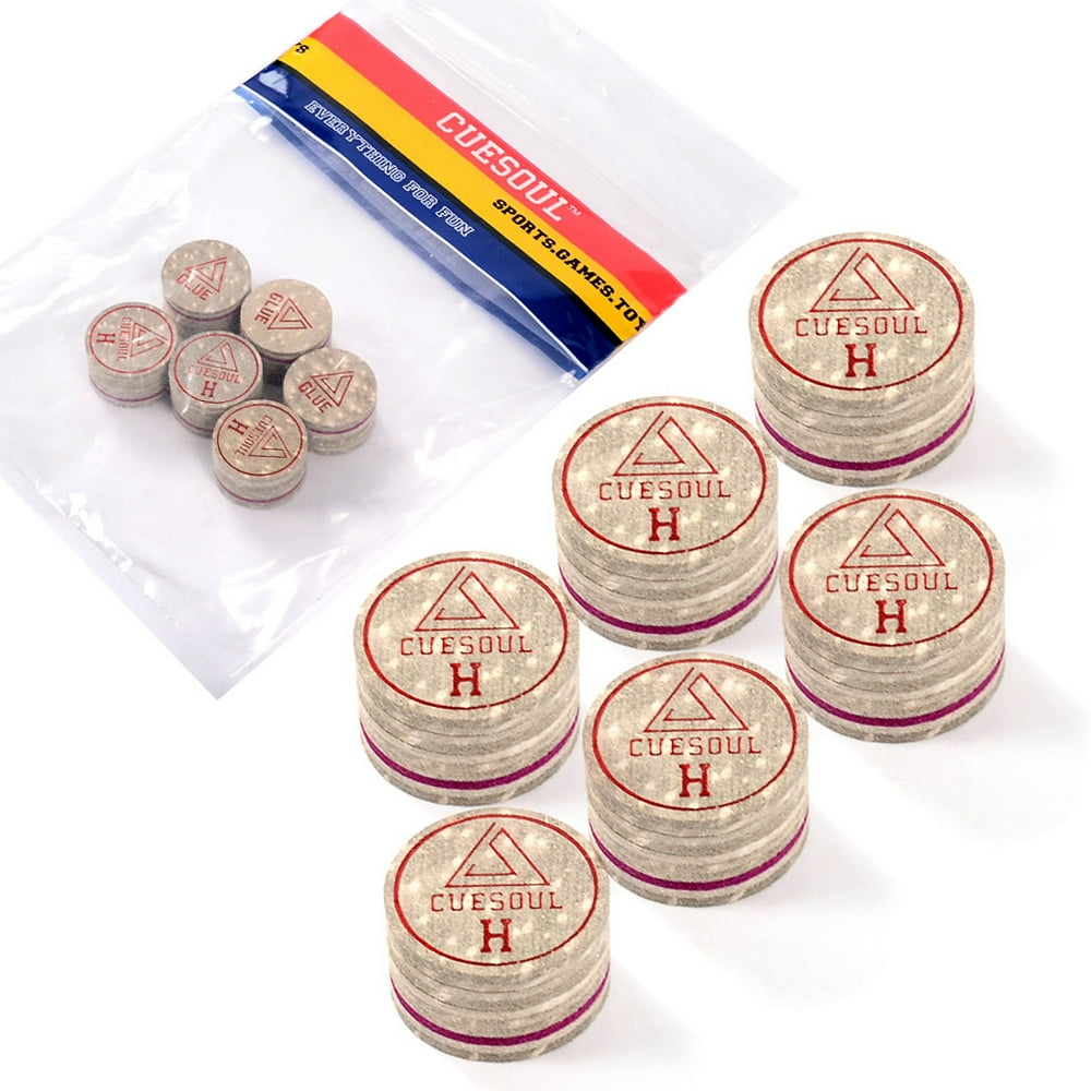 CUESOUL Billiard Cue Tips 6pcs/set 14mm Soft Baked Pig Leather Pool Cue