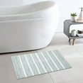 thumbnail image 3 of Mineral Spring Spa Luxe Stripe Polyester Tufted Bath Rug, Teal Stone, 17" x 24", 3 of 7