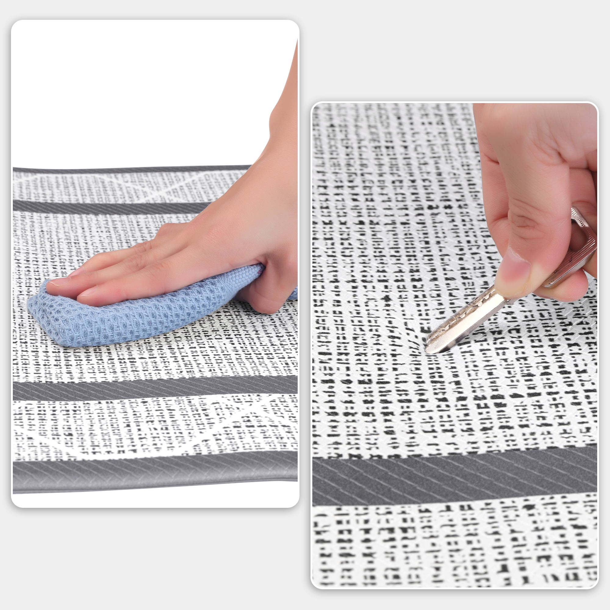 Unique Bargains Machine Washable Kitchen Rug Non-Slip Kitchen Runner Rugs Floor Mats Beige 18" x 48"