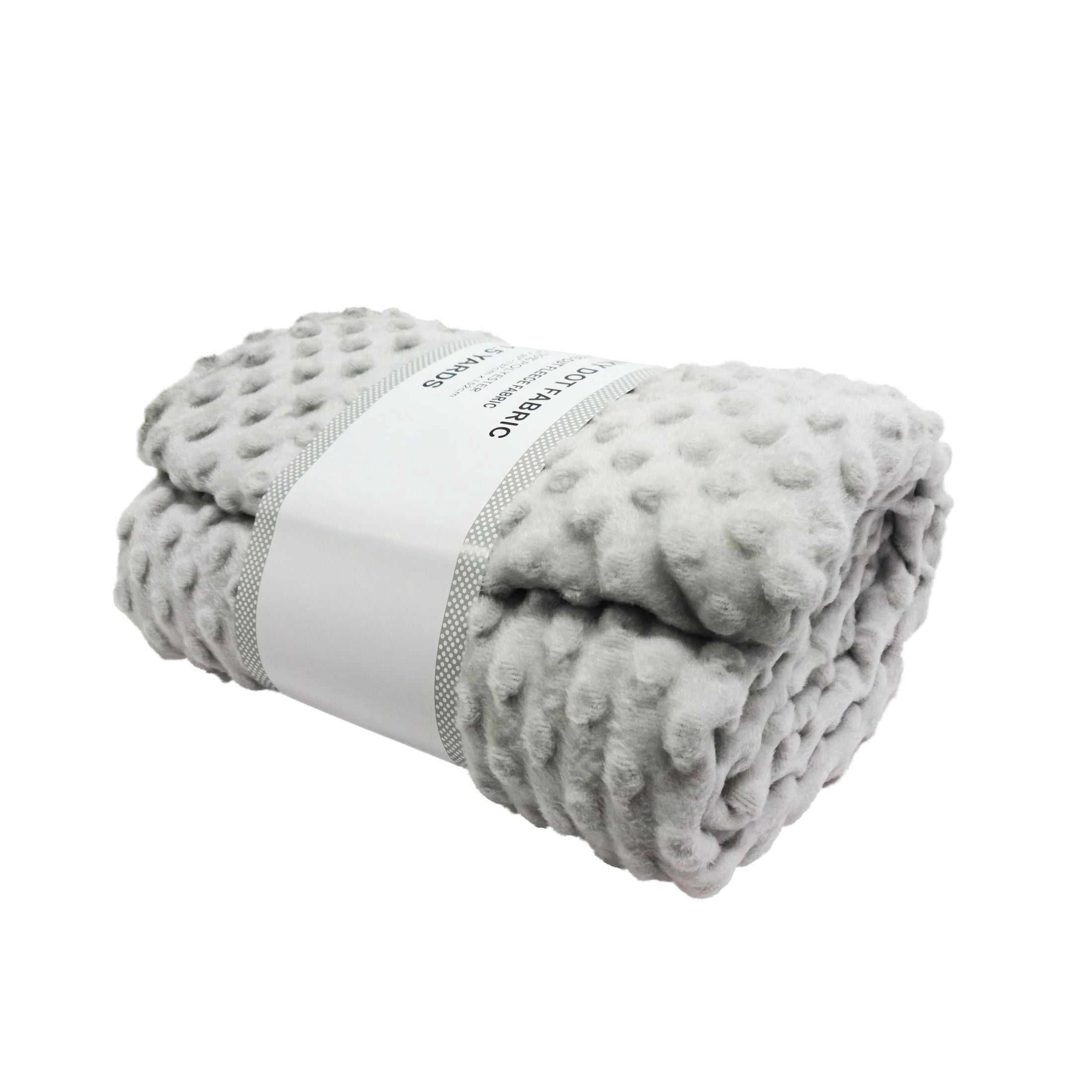 Shason Textile Soft Puffy Dot Fleece 1.5 Yard Precut Fabric, Light Gray