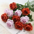 thumbnail image 4 of Orange Fake Roses Artificial Flowers - Fake Artificial Roses Silk Flowers with Stems for Home Wedding Hotel Office Centerpiece Decor（Burnt Orange）, 4 of 5