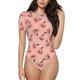 thumbnail image 1 of Balery Smiling Pink Pumpkins Body de cuello redondo de manga corta para mujer Tops de manga corta Tops básicos-Medium, 1 of 7