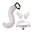 thumbnail image 1 of Conjunto de orejas y cola falsas para cosplay, collar con cascabeles, tocado Blanco, 1 of 9
