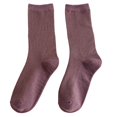 thumbnail image 2 of ZHAOCHENG Calcetines coloridos, calcetines finos de algodón, suaves, transpirables, calcetines elásticos altos para adultos y niños, color morado Taro, 2 of 5