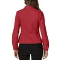 thumbnail image 3 of INSPIRE CHIC Veste en Denim pour Femme Col Montant Manches Longues Poches à Rabat Veste en Jean Rouge TP, 3 of 6
