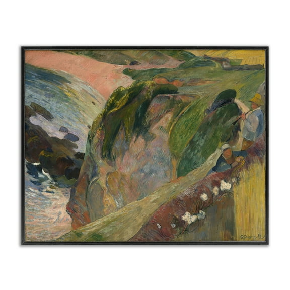 Stupell Industries Classic Gauguin Above The Sea Abstract Painting Black Framed Art Print Wall Art, 14 x 11