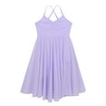 thumbnail image 5 of Fldy Kids Girls Criss Cross Ballet Dance Tutu Dress Gymnastics Dress Leotard Latin Lyrical Dresses Lavender M, 5 of 7