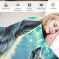 thumbnail image 3 of HENGT Howling Wolf Blanket for Bed Wolf Throw Blanket for Men Women and Kids Super Soft Plush Wolf Blanket Throw Blanket for Couch Sofa Bed Office Blanket Soft Fluffy, 3 of 6
