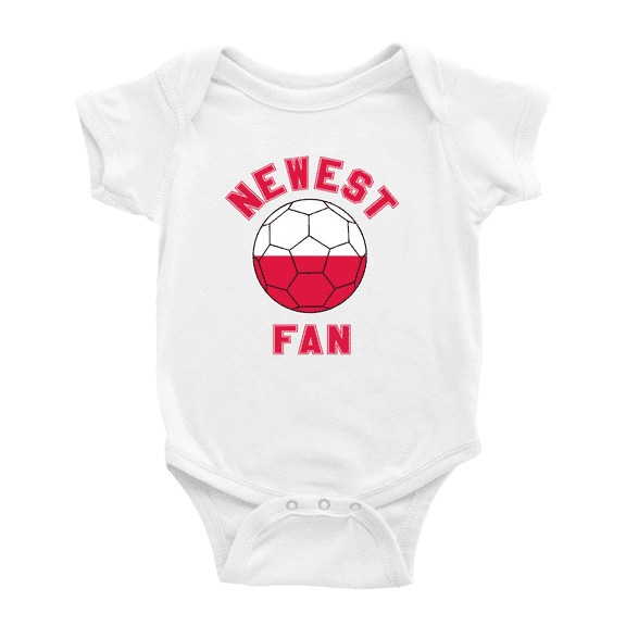 Newest Poland National Soccer Team Fan Cute Baby Rompers Baby Clothes (White, 6-12 Months)