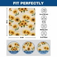 thumbnail image 6 of Sunflowers Chair Covers Set of 8 Retro Country Yellow Floral Green Leaves Newspaper Texture Chair Back Covers Stretch Removable Washable Slipcovers Protector for Dining Room Kitchen Party Decor, 6 of 9