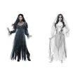 thumbnail image 2 of Guardurnaity Disfraz de esqueleto espeluznante para mujer, disfraz de Halloween, fantasma de terror, cadáver muerto, Zombie, vestido de novia, accesorios de Disfraces de disfraces negro M Guardurnaity FS9139-01, 2 of 6