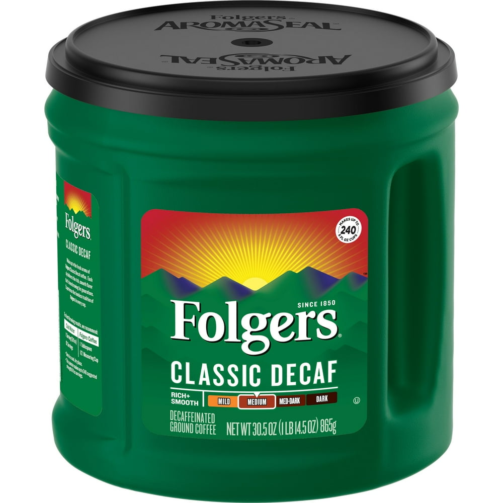 Folgers Classic Decaf Ground Coffee, Medium Roast, 30.5Ounce Walmart