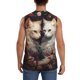 thumbnail image 4 of Balery Flower Cat Couple Camisetas sin mangas para hombre, absorbe la humedad y protege contra el mal olor.-X-Large, 4 of 7