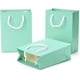 thumbnail image 1 of 10 bolsas de papel kraft con asas, rectangulares, color aguamarina, 16 x 12 x 5,9 cm. Ideales para regalos o compras., 1 of 4