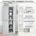 thumbnail image 4 of 72'' Multifunctional Freestanding Organizer Tall Pantry Cabinet with 4 Doors and Adjustable Shelves, One-body Style Kitchen Pantry for Additional Storage Space(White), 4 of 8