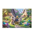 thumbnail image 3 of Easter Bunny Pattern Soft Velvet Carpet Festive Atmosphere Decoration A Must Have Carpet Mignon for A Warm Home 40X60CM B6 Oversized down Throw Blanket Fuzzy Rugs for Kids Room, 3 of 4
