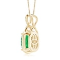 thumbnail image 2 of ANGARA Natural Rectangular Cushion 1.25 ct Emerald Infinity Pendant in 14K Yellow Gold for Women (Size-8x6mm) | May Birthstone, Anniversary, Jewelry Gift for Women | Natural Emerald Necklace, 2 of 7
