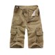 thumbnail image 4 of Mens Shorts Carga Estilo Recortado con Bolsillos de Botón de Cremallera, Pantalones Cortos Casuales de Poliéster Sólido para Hombre, 4 of 4