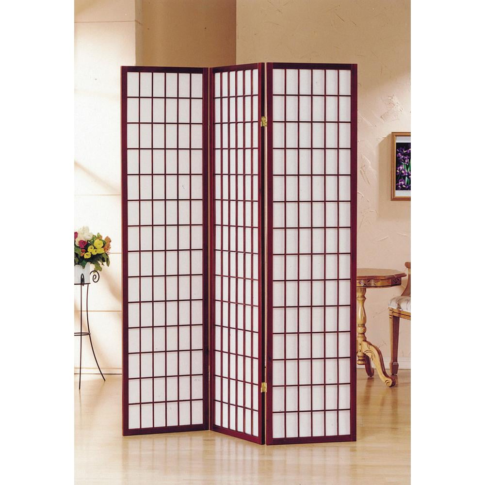 ORE International 70" 3-Panel Wood Screen Room Divider in Cherry