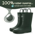 thumbnail image 3 of Kushyshoo Kids Rubber Rain Boots Dark Green Matte Boots with Handles 1M, 3 of 7