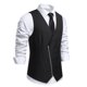 thumbnail image 5 of Hombres Sólida Moda Retro Cremallera Cuello en V Boda sin Mangas Tanques Blusa, 5 of 6