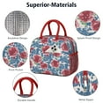 thumbnail image 4 of Lunch Bag Lunch Box for Women Reusable Insulated Lunch Cooler Bags,Large Capacity for Work Travel Picnic,Water-Resistant Pioneer Colorful Floral Lunch Tote Bag Gifts for Woman Mom Red, 4 of 6