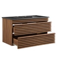 thumbnail image 3 of Modway Render 36" Wall-Mount Bathroom Vanity in Walnut Black, 3 of 9