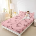 thumbnail image 3 of Feelyou Blush Pink Dinosaur Line Art Full Size Sheets for Girls Kids Kids, Prehistoric Animal Bed Sheets, 4pcs, 3 of 5