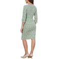 thumbnail image 3 of INSPIRE CHIC Women's Tweed Dress Boat Neck 3/4 Sleeve Knee Length Work Dress M Green, 3 of 6