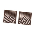 thumbnail image 4 of FashionCha 2x Wood Wall Art Decor Abstract Ornament 8inchx8inch Easy to Install Rustic Wall Brown, 4 of 9