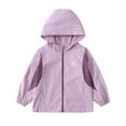 thumbnail image 2 of Viluyesy Boys Girls Jackets 10-12T, Zip-Up Long Sleeve Hooded Lightweight Casual Windbreaker Outwear Purple(3-15T), 2 of 5