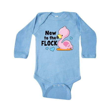 

Inktastic New to the Flock Cute Baby Flamingo Gift Baby Boy or Baby Girl Long Sleeve Bodysuit