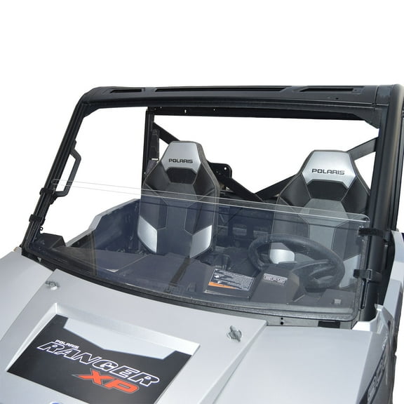Clearly Tough Polaris Full-Size Ranger 570 Half Windshield - Pro-Fit Cage - Scratch Resistant