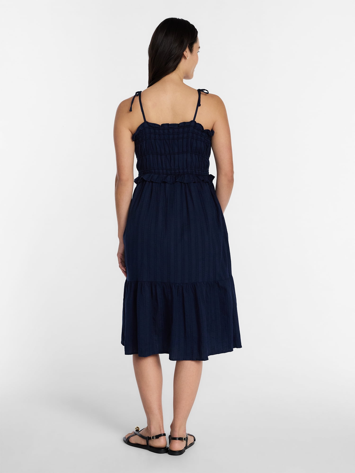 Time and Tru Women's Pipped Midi Dress, Sizes XS - XXXL