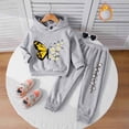 thumbnail image 2 of Linfrsh Girls Clothes Fall Winter Toddler Outfits Cute Print Hoodie Sweatshirt + Sweatpants 2 Piece Set, 2 of 5