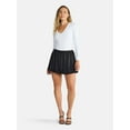 thumbnail image 2 of Madden NYC Women's Bubble Hem Satin Mini Skirt, Sizes XXS-XXL, 2 of 5