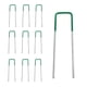 thumbnail image 1 of Scienceny 10 Uds grapas de tierra pasadores de barrera de malezas de 6 pulgadas en forma de U medio recubiertos de verde para tienda de césped Jardín y Patio, 1 of 6