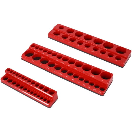 Magnetic Socket Organizer Set 3 Piece Set Socket Holder Kit Professional Quality Tools Organizer