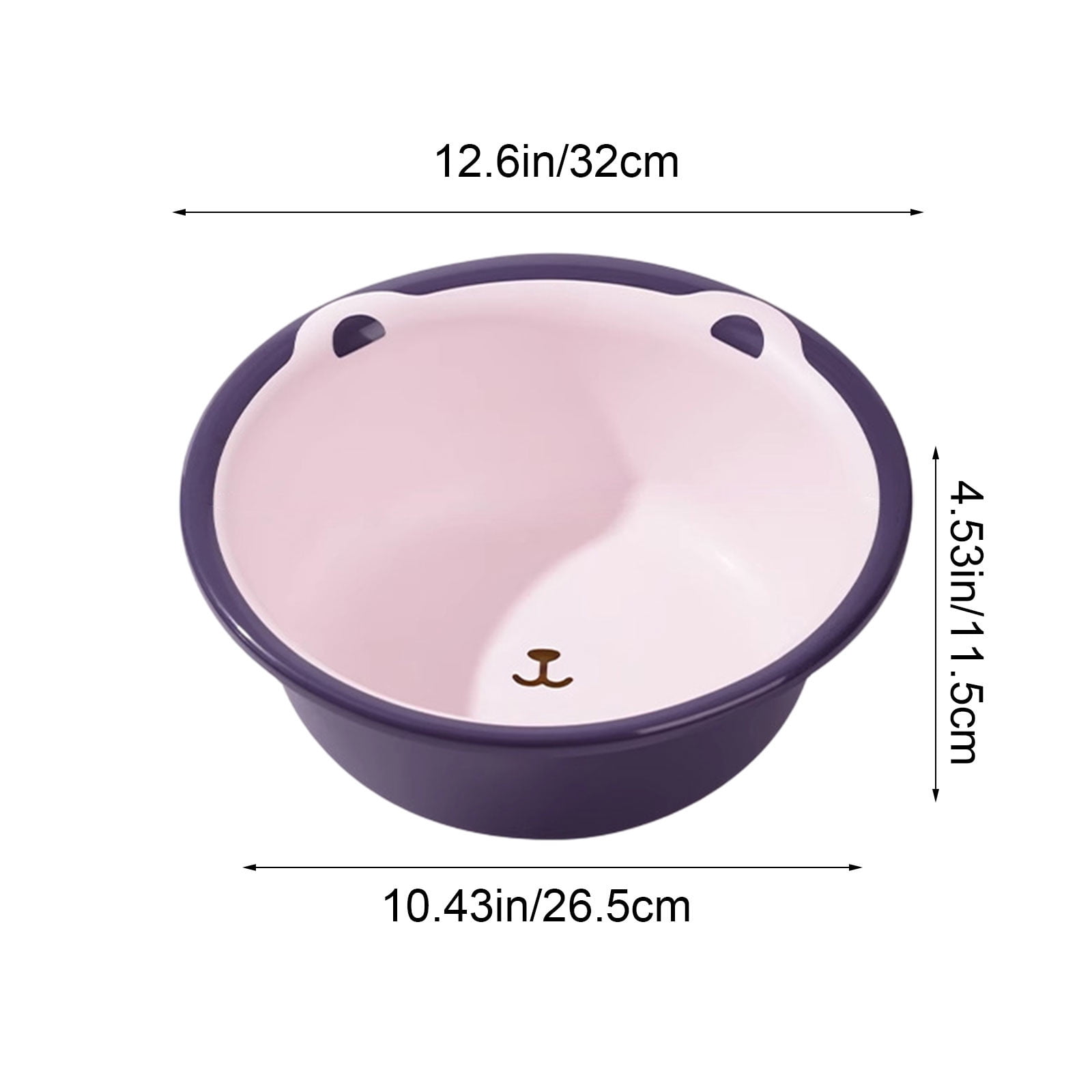 RXIRUCGD Durable Bear-Shaped Plastic Wash Basin with Wide Rim and Skidproof Base for Household Laundry Face Washing and Foot Bathing Heavy-Duty Polypropylene Construction for Long-Lasting Use