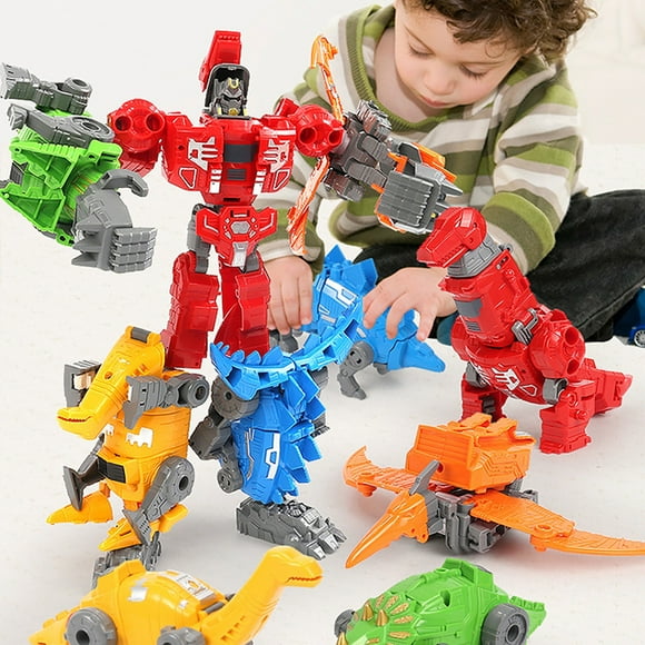 WIFKLSIIPG Toy Box for Boys Children's Fit Transformation Dinosaur King-Kong Robot Toy Tyrannosaurus-Mecha Hand-made Model Team Suit Boy Christmas Gift Toys