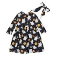 thumbnail image 2 of Girls' Toddler Kids Baby Long Sleeve Pumpkin Printed Princess Dress,Size 2-3 Years, 2 of 3