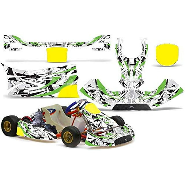 AMR Racing Go-Kart Graphics kit Sticker Decal Compatible with KG Freeline Birel Cadet - Expo Green