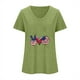 thumbnail image 3 of Camisetas Casuales de las Mujeres Gradiente Día de la Independencia Impreso Cuello Redondo, Blusa de Manga Corta para Diario, Fiesta Y Primavera Verano, 3 of 3