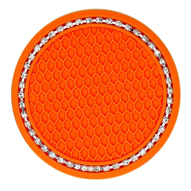 Alfombrilla para taza de agua de coche con forma de panal de abeja y rejilla creativa, multifuncional, con alfombrilla antideslizante de diamantes de imitación