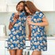 thumbnail image 4 of Fotbe Swan Birds Bata de Dormir para Mujer con Estampado, Camisón de Algodón de Manga Corta, Ropa de Dormir Casual, 4 of 6