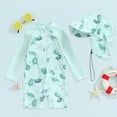 thumbnail image 2 of Godom Boys Bathing Suit Rash Guard Swimwear Zipper Bathing Suit UPF 50+ Swimsuit Set Sunsuit Sets, 2 of 7